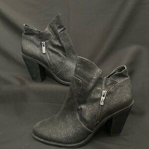 Jessica Simpson Glitter Black Heeled Boots